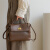 酷奇袋鼠（KUQIDAISHU）小众设计包包2024新款高级质感复古手提包大容量单肩斜挎通勤女包 棕色