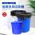 加厚多用大号垃圾桶工厂户外环卫分类塑料桶商用厨房圆桶带盖 380L 蓝带盖 升级加厚耐腐蚀