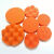 自粘式海绵球背绒抛光盘汽车美容保养镜面抛光橙色平面波浪海绵轮 橙色平面海绵球7寸180mm 4片装
