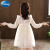 迪士尼（Disney）韩系女童连衣裙穿装新款公主裙蓬蓬纱裙子女孩韩版洋气女宝宝春秋 粉红色 90