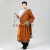识刻藏族演出服装冬季传统藏袍男士民族风加厚西藏旅游写真摄影服 棕色+腰带+上衣+裤子 M