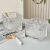 宫薰新中式透明烟灰缸玻璃家用客厅创意摆件茶几桌面 方形烟灰缸12cm 冰块9cm