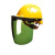 埠帝定制电焊面罩配安全帽式焊工防护面具防烤脸护脸全脸焊头戴式焊帽 绿色面罩三筋透气黄色安全