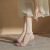 茹诗卡高跟鞋女2024年新款夏外穿透明水晶跟凉鞋粗跟时尚一字带 紫色6cm 39