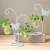 西芝 创意欧式小清新绿萝水培植物玻璃瓶铁艺摆件花瓶插花容器装饰花器 深咖色双瓶