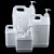 海斯迪克 洗手间分装瓶塑料桶 压泵方桶按压式样品瓶 1L乳白色