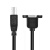 USB打印线 带耳朵 可固定USB2.0打印线 打印延长线 方口B公配螺丝 黑色 0.3m
