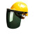 扬笙福定制电焊面罩配安全帽式焊工防护面具防烤脸护脸全脸焊头戴式焊帽 (灰色)面罩+三筋透气(黄色)