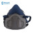 Raxwell颗粒物呼吸防护半面罩套装工业硅胶防尘可清洗口罩KN95套装大号（内含一片滤棉）RX3300-L 蓝灰色