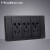 汉顿C3琴键插座面板创意个性黑色插座复古86暗装插座 透明防溅盒 