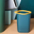 欧润哲 方形10L深蓝色压圈垃圾桶 大容量清洁桶无盖客厅厨房办公室垃圾篓直投方桶