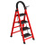 梯子家用折叠梯室内人字工程梯便携多功能小楼梯叉伸缩加厚扶梯凳 红色二步梯【0.4米高】