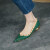 MODERN BELLE女鞋鱼皮铆钉细跟尖头浅口洋气高跟鞋中跟仙女气质单鞋她她舒 绿色 34