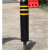 康迪普 橡胶警示柱PU弹力柱道路分道口路桩防撞反光柱隔离桩 60高黑色TPU警示柱-绿膜													