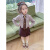 迪士尼（Disney）女童学院风套装春季2024新款洋气儿童百褶裙JK女孩春装两件套 咖色送领带 100cm