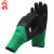 者也 发泡劳保手套 60双 绿黑磨砂手套防滑透气涂胶工作手套