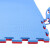 赫思迪格 JG-240 泡沫拼接地垫 武术训练垫舞蹈体操垫 2.5cm厚红蓝-T型纹 1米*1米