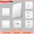 罗格朗未莱系列家用白色一开五孔带开关插座面板二开单控暗装86型 空白面板