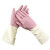 海斯迪克胶皮清洁手套 洗碗防水保洁工作劳保手套 38cm粉色M码 5双 