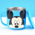 迪士尼（Disney）儿童口杯不锈钢带盖防摔牛奶杯幼婴儿1-3岁宝宝家用带把手喝水杯 3D米奇蓝色 304不锈钢