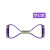 蜂帝8字拉力器瑜伽健身女开肩美背部拉伸8字弹力拉力绳力量训练器材 紫色双色手柄12mm管
