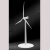 风力发电机太阳能风机可手拨风叶转动模型办公桌家居装饰摆件礼品 白色 无包装