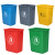 慎固 无盖垃圾桶敞口大容量小区户外分类垃圾箱 黄色医疗标扁平款20L