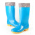 上海牌 301 女士高筒雨靴 防滑耐磨防水鞋时尚舒适PVC户外雨靴可拆卸棉套 蓝色39码