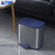 希万辉 不锈钢脚踏式垃圾桶客厅创意有盖废纸篓【灰色方形】XWH0195
