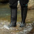 标燕  水鞋 D-SIMUM 成人防滑男士水鞋劳保防水男鞋套鞋雨靴雨鞋 50双起订 黑色 40-46