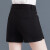 皮尔卡丹中年短裤外穿夏季直筒高腰弹力西装短裤女2024新款西短裤 黑色 M27