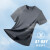 真维斯（JEANSWEST）冰丝短袖T恤男2024夏季新款凉感透气排汗舒适男士纯色圆领上衣 SWKDX8299蓝色 L