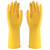 巧姨 75克乳胶手套防水防油清洗加厚耐磨清洁手套 黄色加厚5双 S码