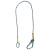高空作业安全绳配件双大钩五点式后背绳保险带安全带绳子带缓冲器 单小钩绳3米