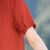 2024气质妈妈夏装薄款短袖衬衫女中老年女士立领纯色时尚T恤上衣 橘红 XL建议90-110斤