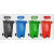 塑料分类回收垃圾桶材质：PE聚乙烯；颜色：红色；容量：120L；类型：带轮带盖