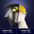 电焊面罩安全帽式烧焊工防护罩防飞溅打磨护全脸部防烤脸焊帽面屏 （灰色）面罩+V型安全帽