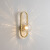 北欧简约轻奢壁灯现代个性创意铁艺过道阳台走廊玻璃罩卧室床头灯定制 6611(透明玻璃)金色 (LED10W)
