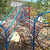 尼龙防护网麻绳装饰网安全彩虹网花园彩色网儿童攀爬网京昂 儿童钻笼