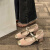 BELAMINIGA玛丽珍鞋女2024新款春夏配裙子低跟高跟凉鞋百搭法式仙女温柔单鞋 315米白色(配色金扣) 38