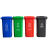 鸣固 物业小区垃圾桶公用室外环保分类塑料带盖环卫户外全国标准分类 240L加厚挂车 蓝色可回收ZJ3297