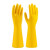 南洋牛筋乳胶手套工业耐酸碱橡胶天骄胶皮手套清洁打扫黄色加厚耐磨男女通用 南洋加厚 5双 M码 中号