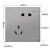 施耐德开关插座面板 哑光无边框 皓呈E系列灰色 86型墙面插座 斜五孔