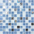 福西西地中海水晶玻璃贝壳马赛克瓷砖游泳池拼图陶瓷客厅石材电视背景墙 蒙砂浅蓝+贝壳 30×30