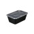 希万辉 长方形一次性餐盒塑料外卖打包盒带盖透明快餐盒 1000ml黑色100套带盖