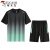 啄木鸟（TUCANO）运动套装男女夏季速干跑步服足球训练服渐变撞侣装两件套 黑绿 M