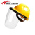 LISM定制电焊面罩配安全帽式焊工防护面具防烤脸护脸全脸焊头戴式焊帽 (透明)面罩+三筋透气(黄色)安全