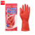 谋福J46乳胶光里手套 洗衣洗碗手套 家务橡胶手套 清洁胶皮手套红色乳胶手套（五付起） 大号