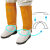 HKFZ牛皮电焊护腿焊工轻便透气柔软阻燃耐高温劳保护脚防护用品 442106(短款15cm)