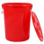 尚留鑫 加厚塑料水桶60L带盖红色圆桶大容量储水桶